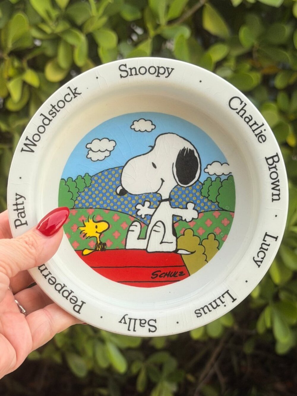 Vintage Peanuts Snoopy Johnson Bros Porcelain Bowl Dish England Woodstock 6.5"